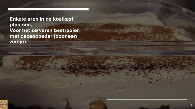 Tiramisu (zonder ei, zonder alcohol)