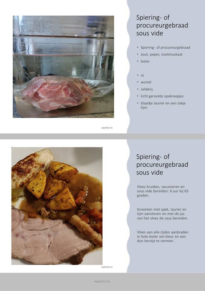 Spiering- of procuereurgebraad sous vide