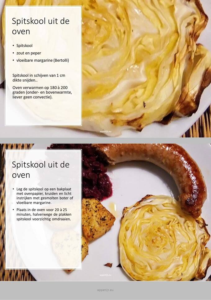 Spitskool uit de oven