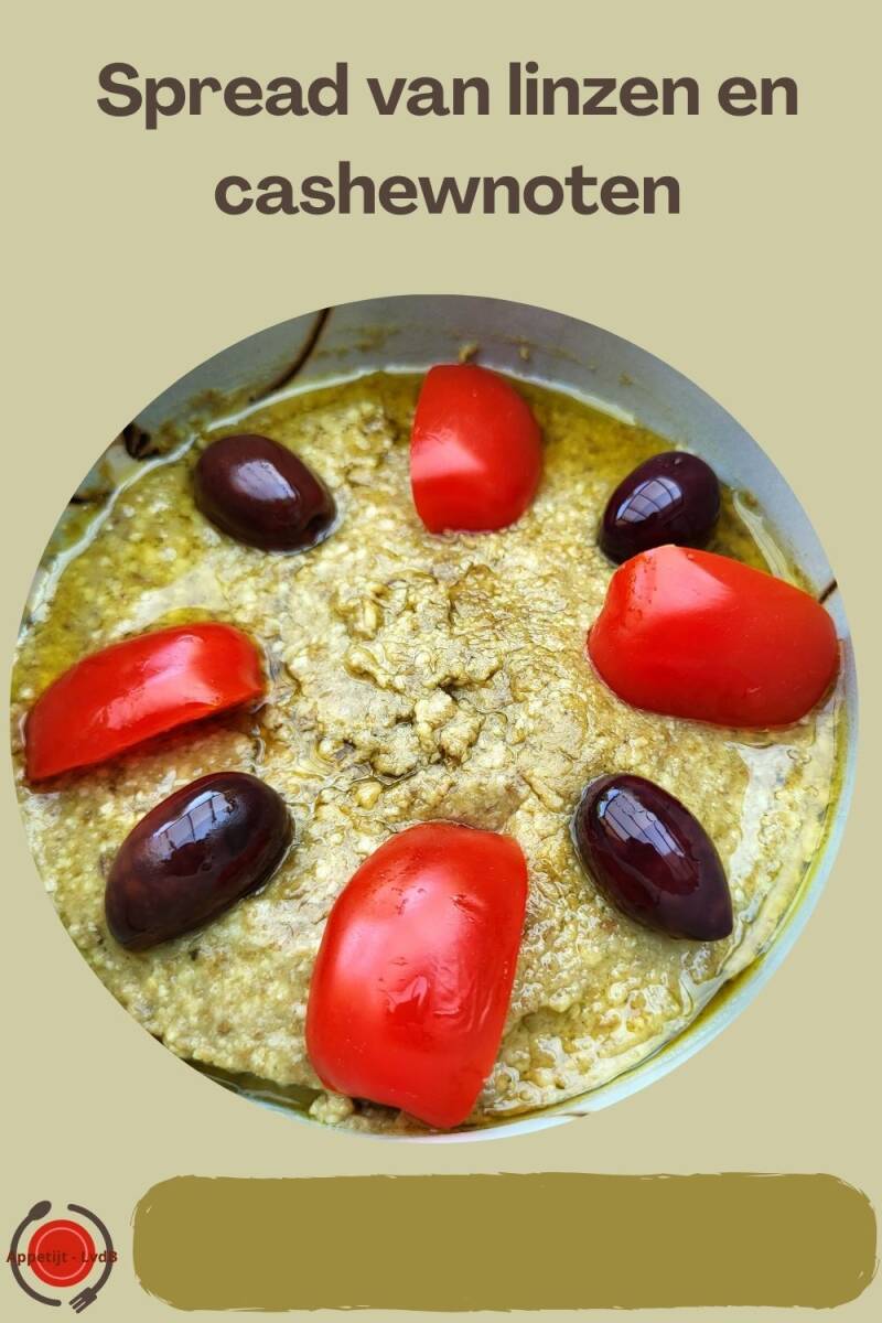 Spread van linzen en cashewnoten