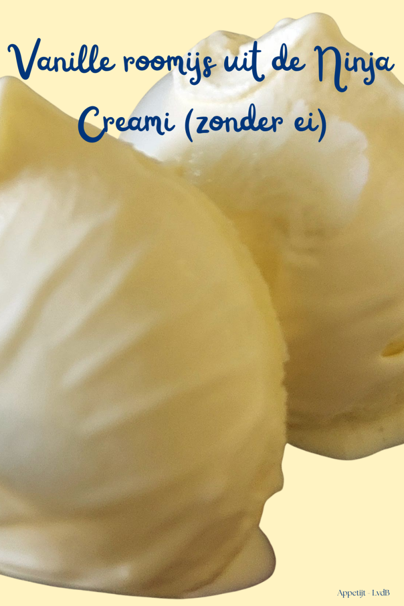 Vanille roomijs uit de Ninja Creami (zonder ei)