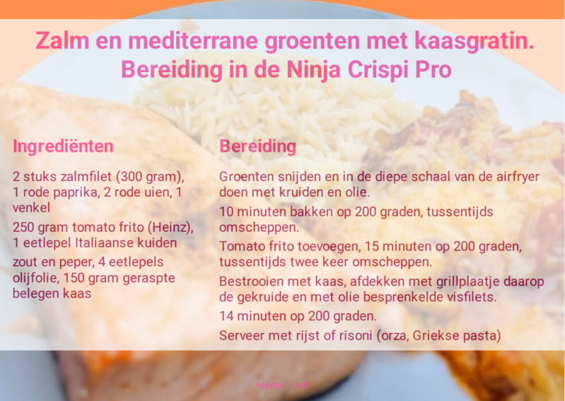 Zalm en gratin van mediterrane groenten 