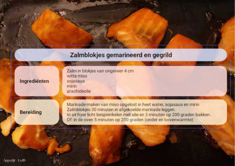 zalmblokjes gemarineerd en gegrild