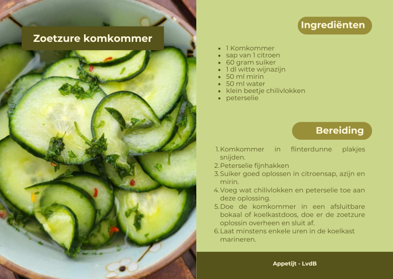 Zoetzure komkommer