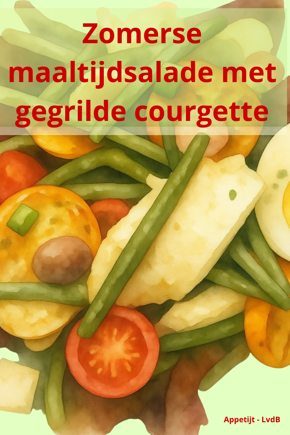Zomerse maaltijdsalade met gegrilde courgette