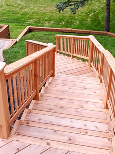 deck staircase with landing