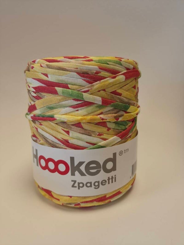 Hoooked Zpagetti 41 Print Rood Geel Beige Groen