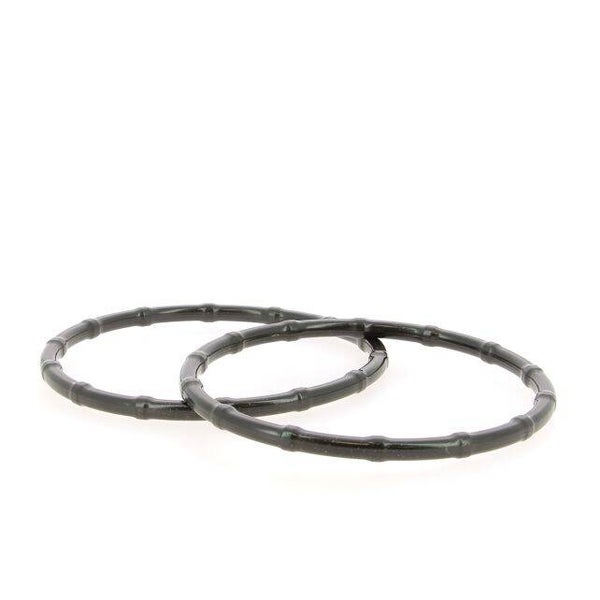 Hoooked Bamboo look tashengsel Recycled PET -Zwart