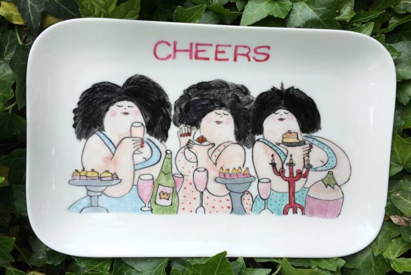 cakeschaal 3 Dikke Dames Cheers