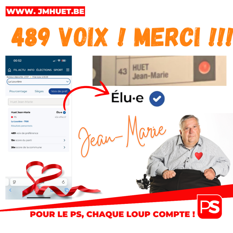 Merci pour vos suffrages qui me vont gauche au cœur. 