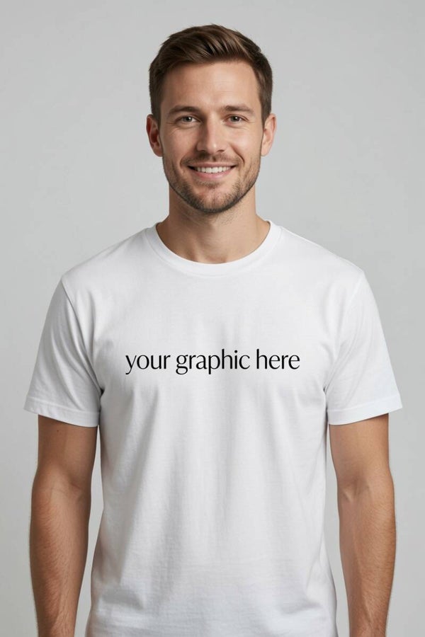 white modern t-shirt for your logo graphics or personalization