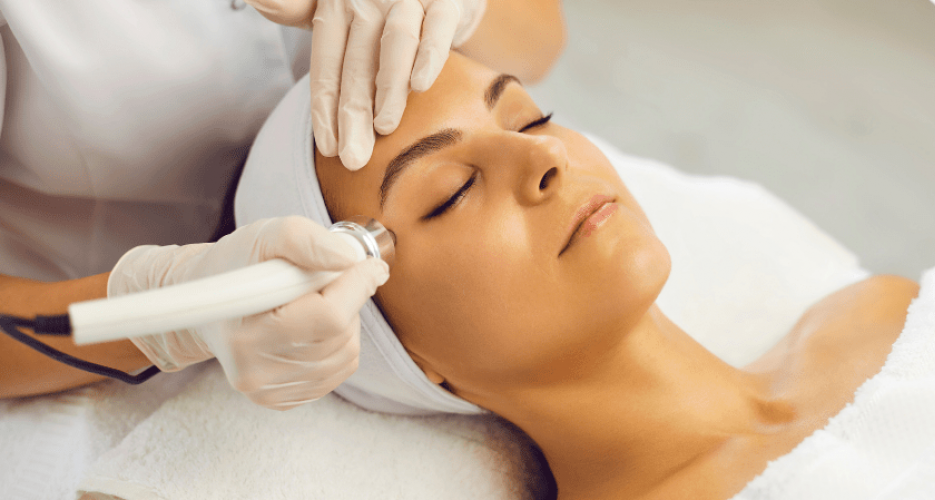 Electrical facial treatment, manual therapy and skin care