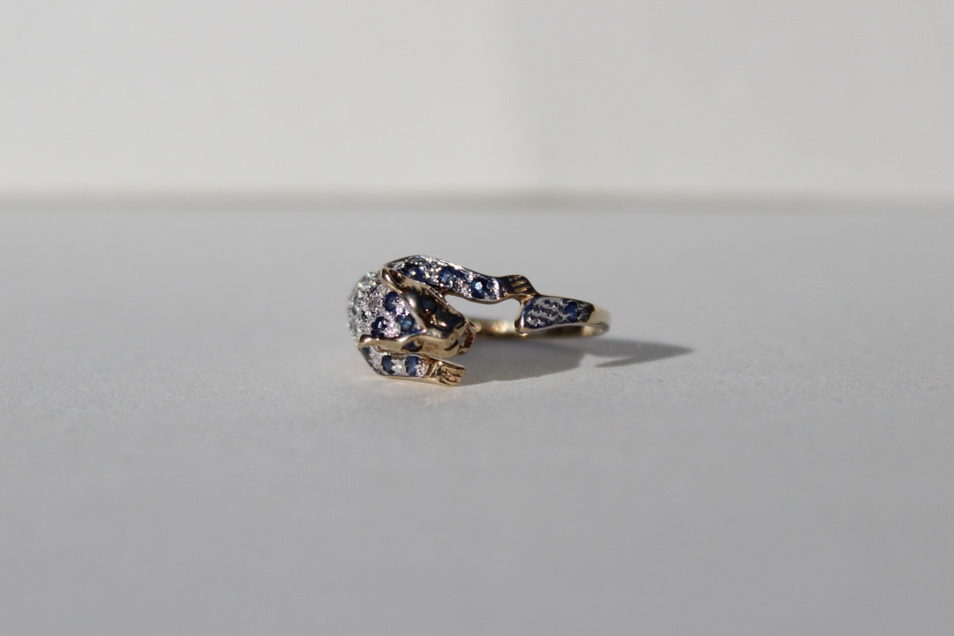 Scotti - Vintage panther ring saffier&diamant