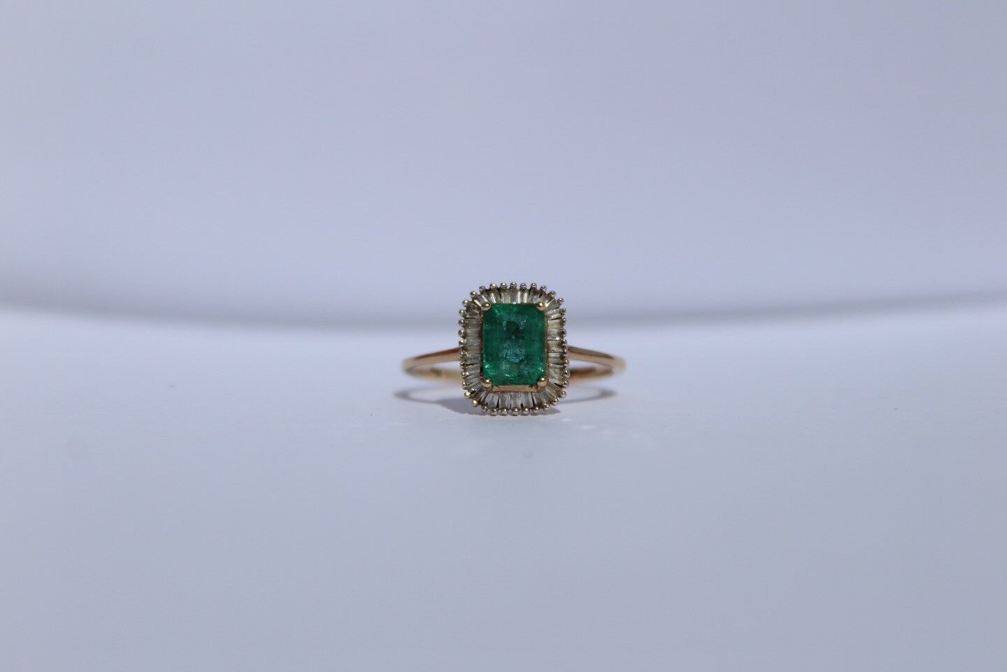 Franky - Baguette cut emerald & diamonds