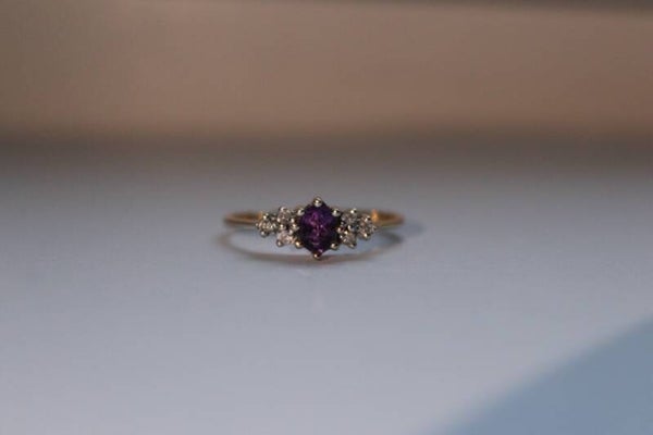 Angèl - Amthyst & diamond cluster ring