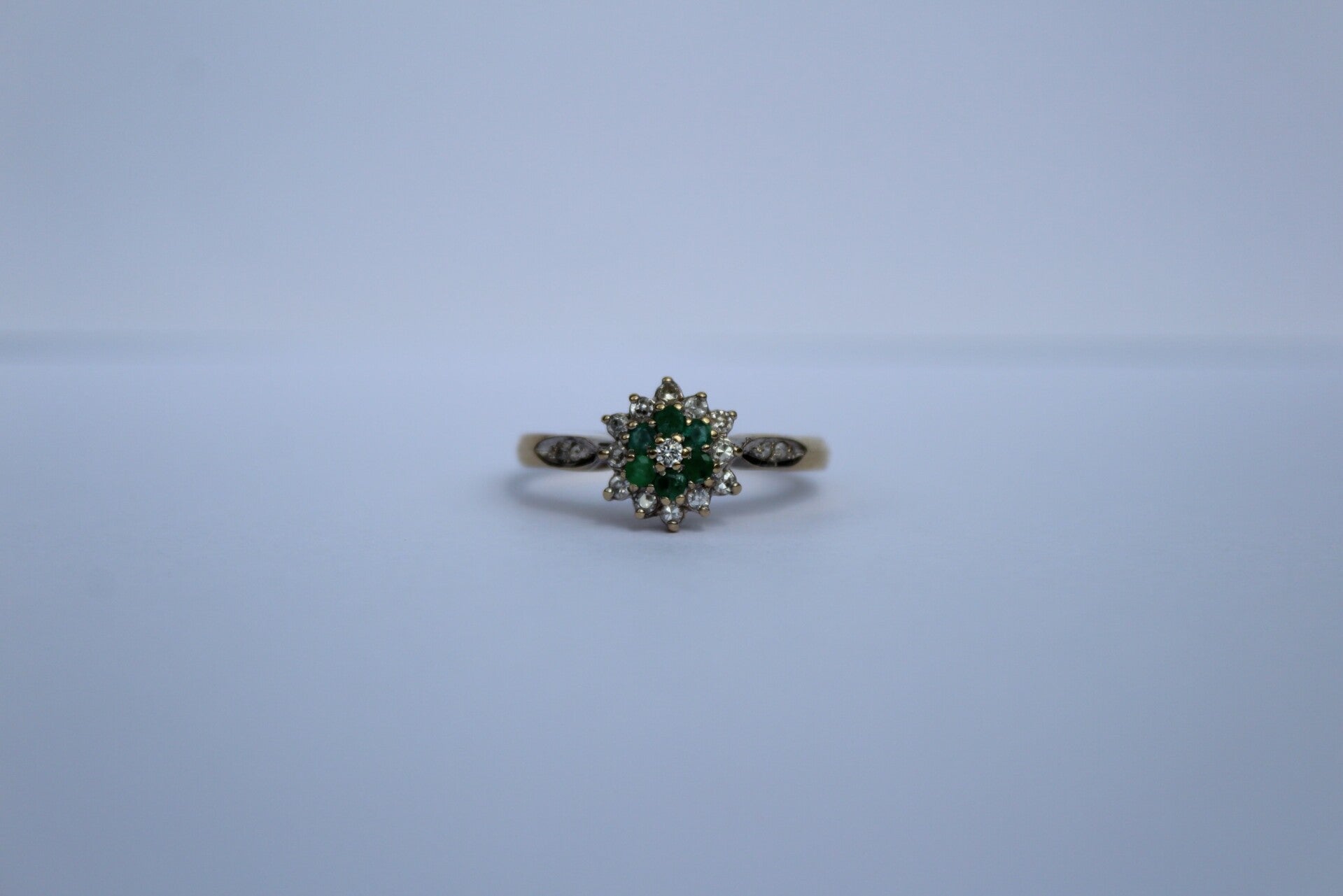 Niven - Emerald & diamond cluster ring
