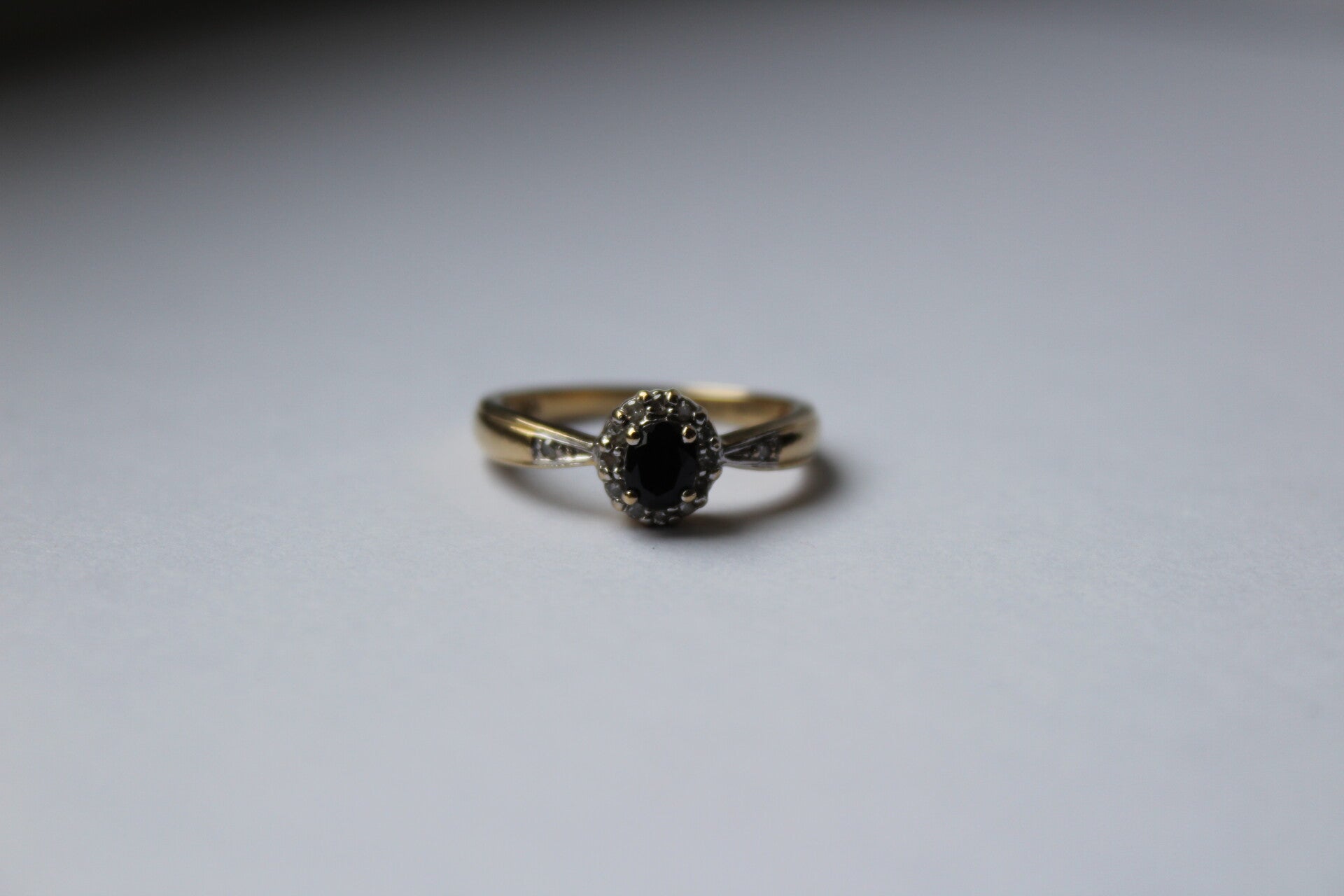 Vesper - 9ct halo ring, Sapphire & Diamonds