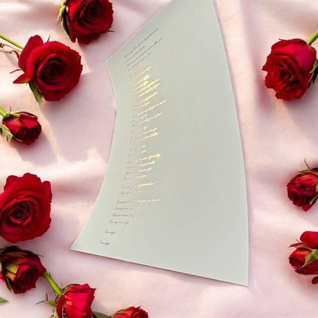 gedicht in gouden FOIL