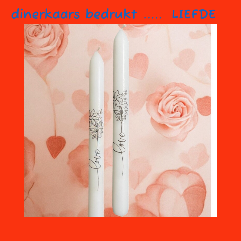 Kaars voorzien van Love