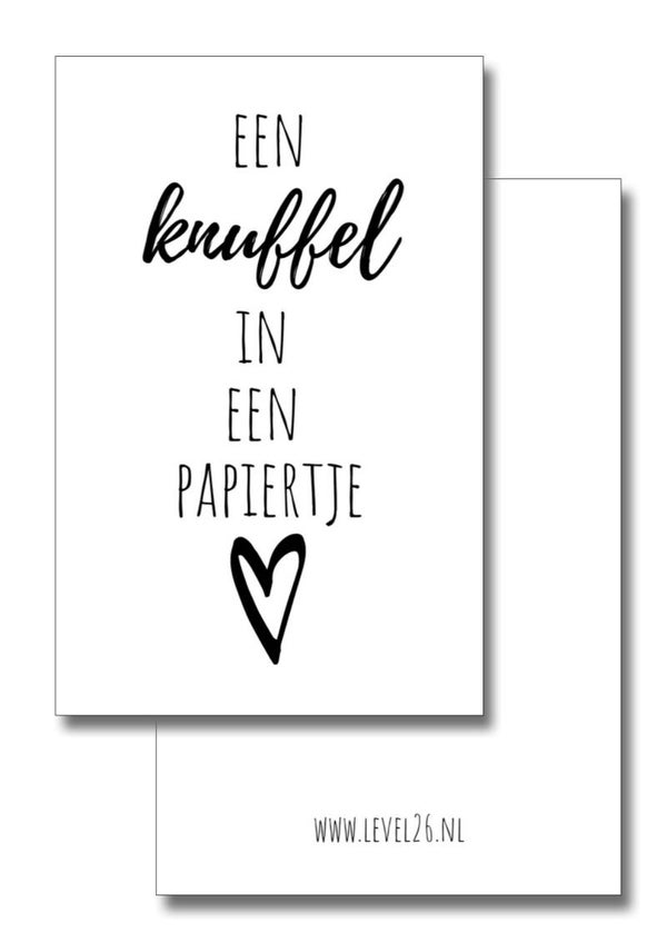 Mini kaartje | Een knuffel in een papiertje