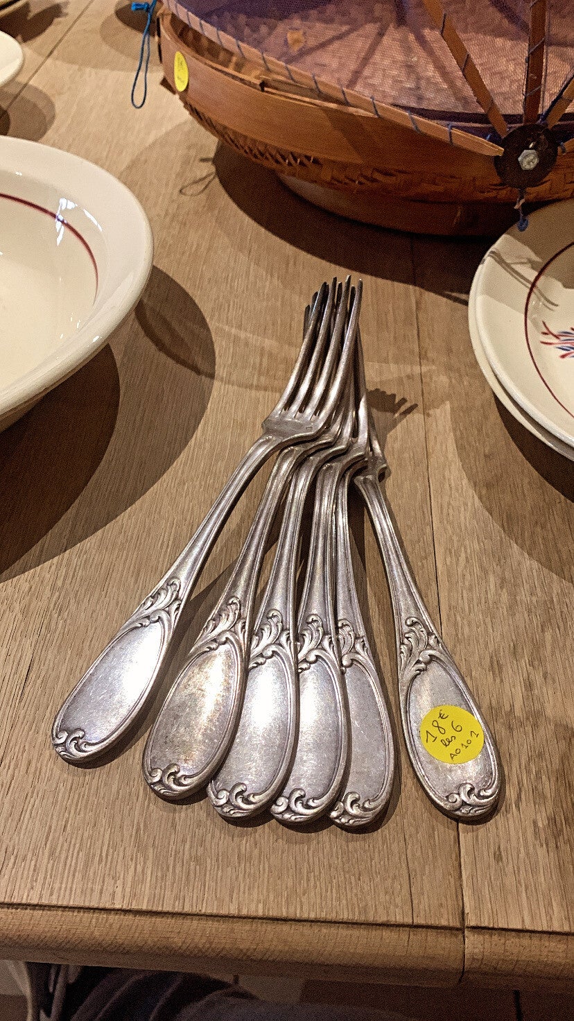 Fourchette Métal Argenté Ancien vers 1900