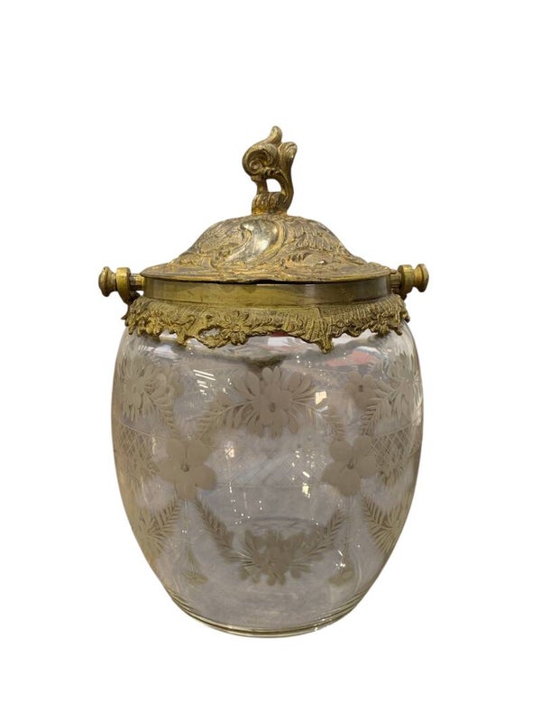 Ancien Pot à Biscuit Taillé
