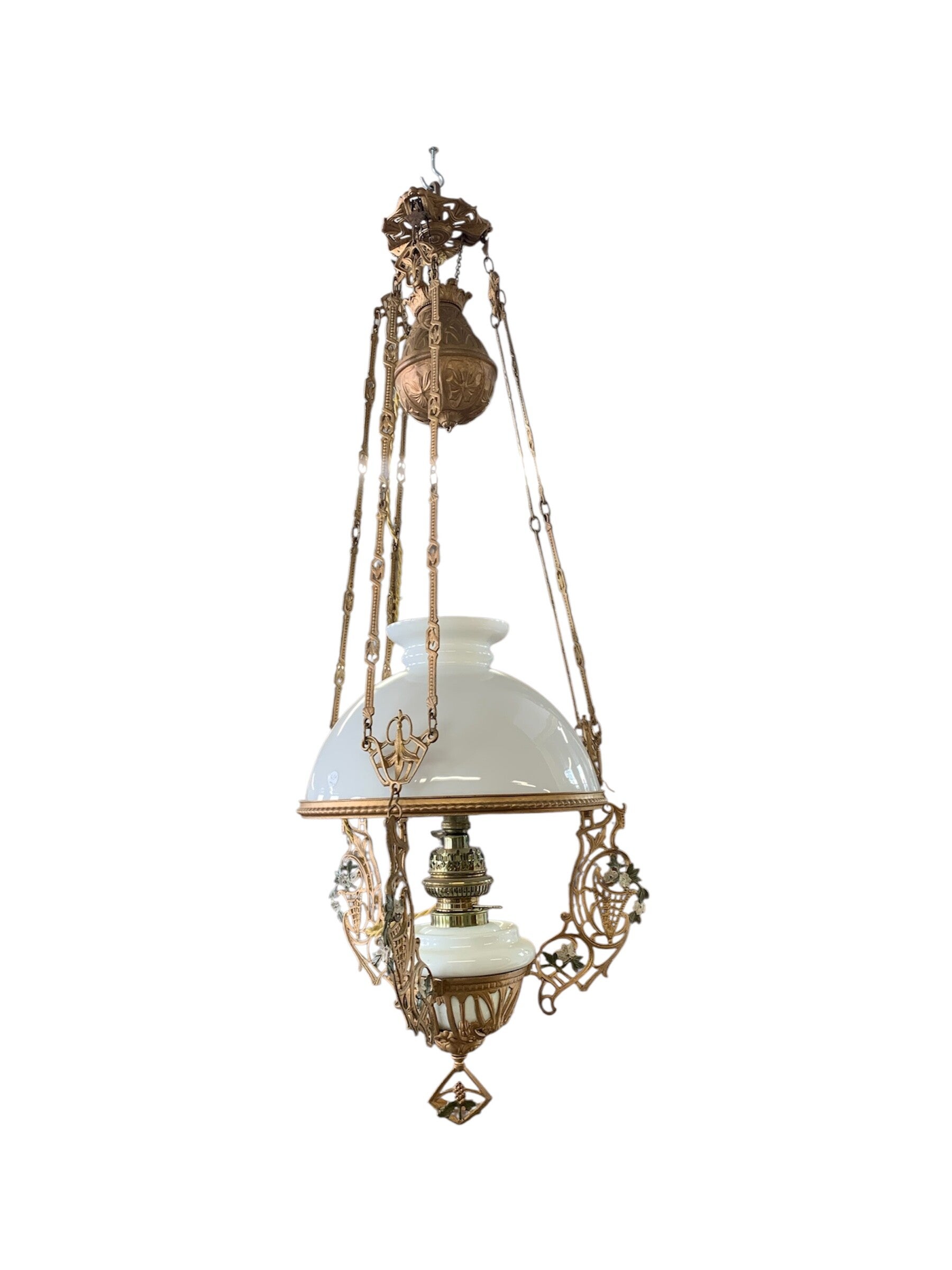 Suspension Opaline Art Nouveau