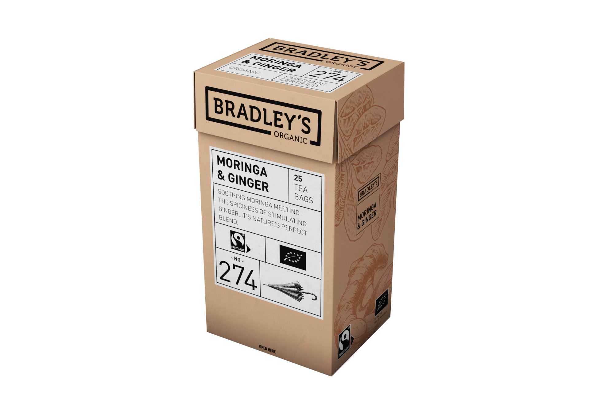 Bradley's Organic Moringa & Ginger 4x25st.