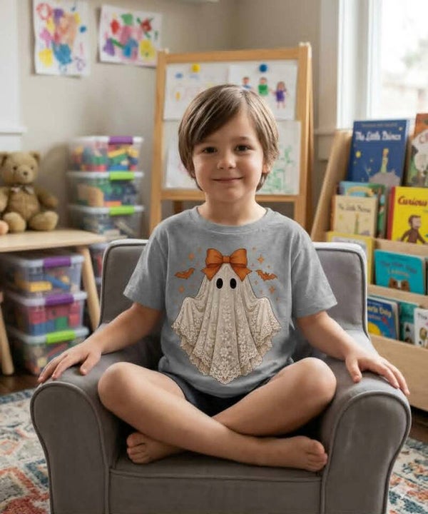 Meet the "Vintage Lace Ghost" Kids' Tee!