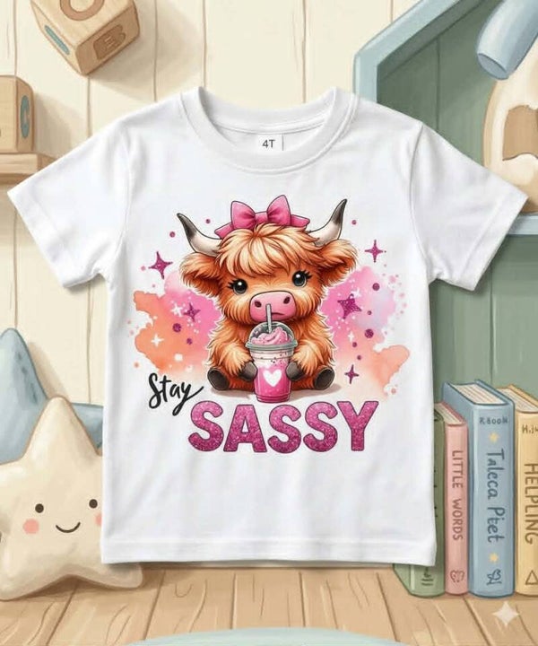 Stay Sassy Highland Cow Toddler Tee