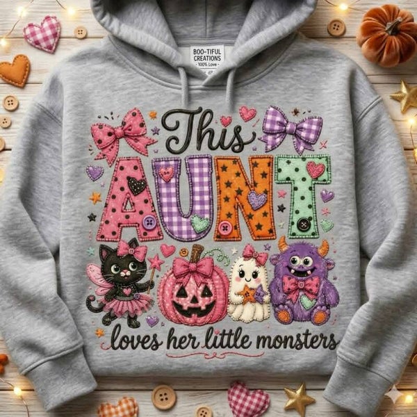 This Aunt Loves Her Little Monsters" Halloween Hoodie