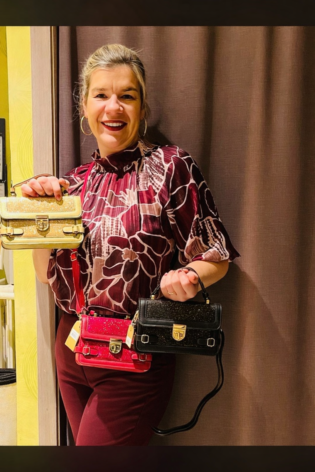 Glitter hand/schoudertas