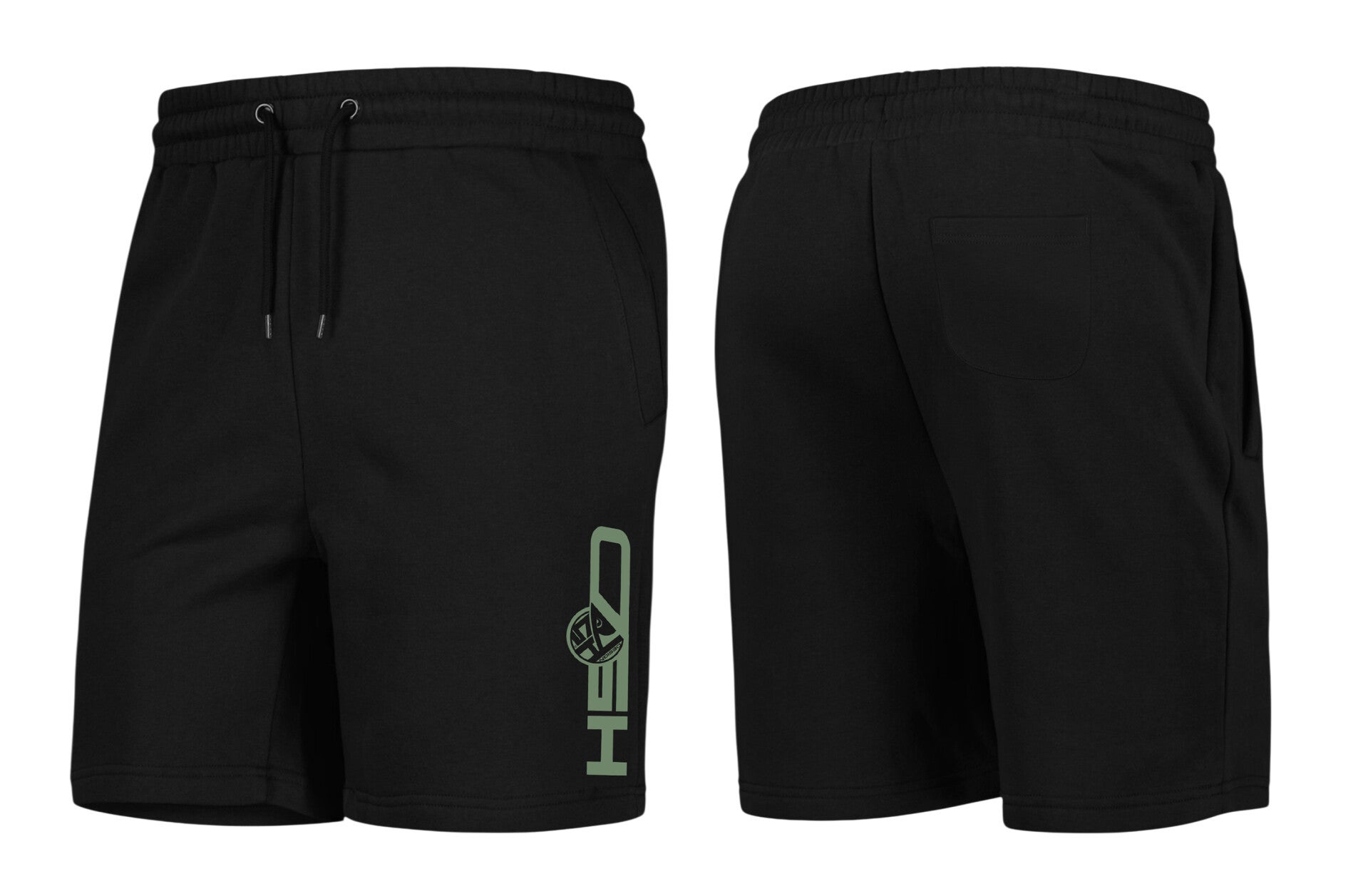 Korte broek zwart HSD - logo groen