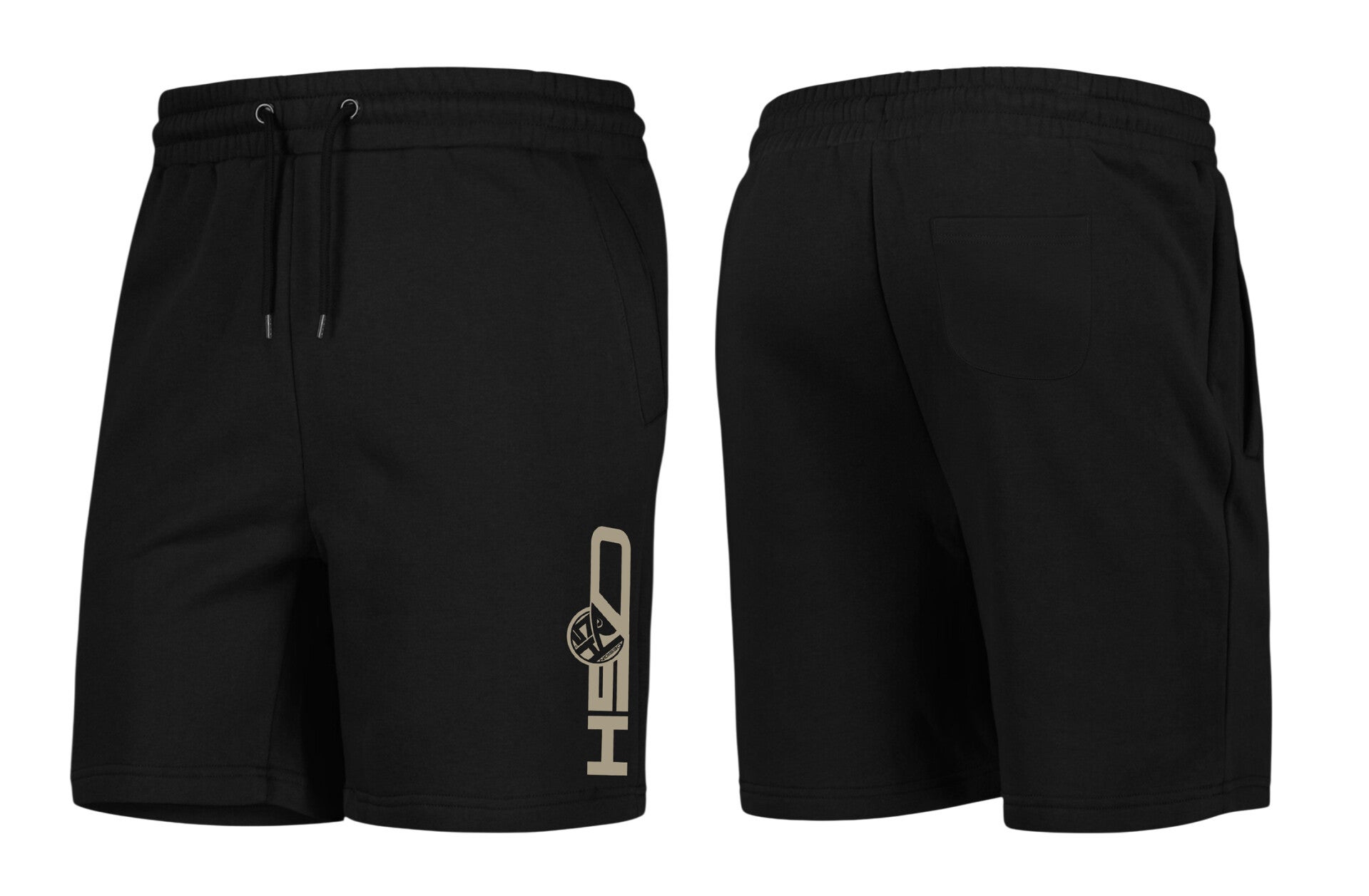 Korte broek zwart HSD - logo bruin