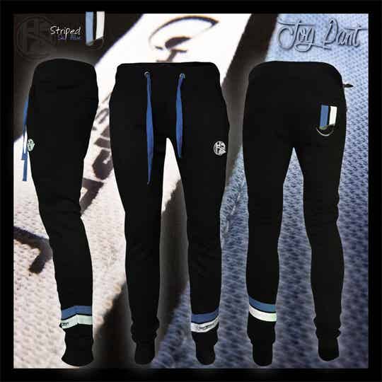 Joggingbroek blauwe strepen