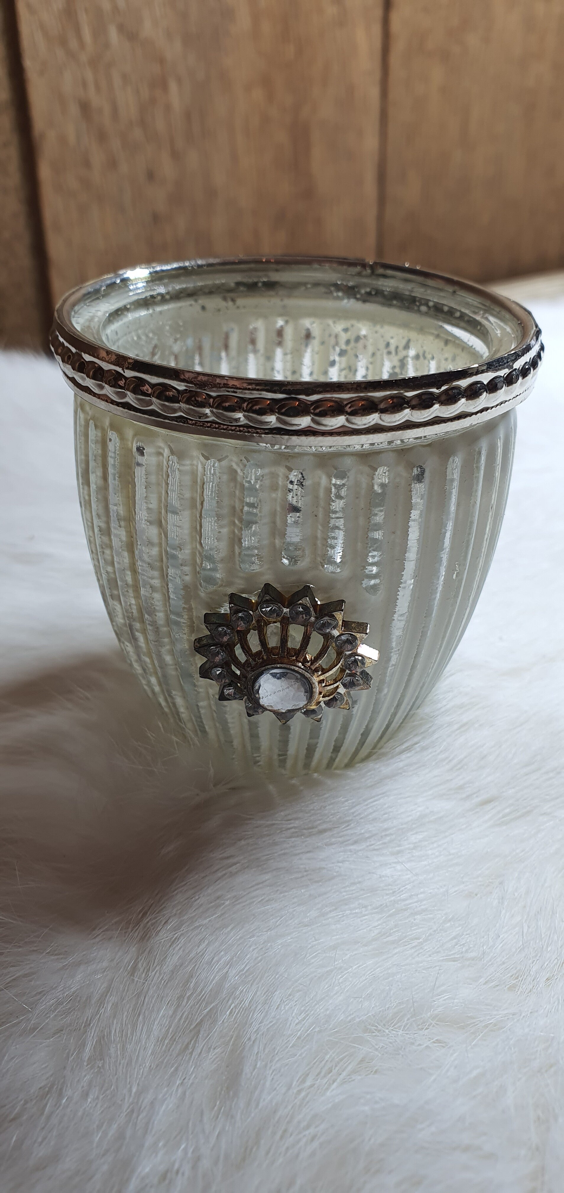 Theelichtje wit zilver