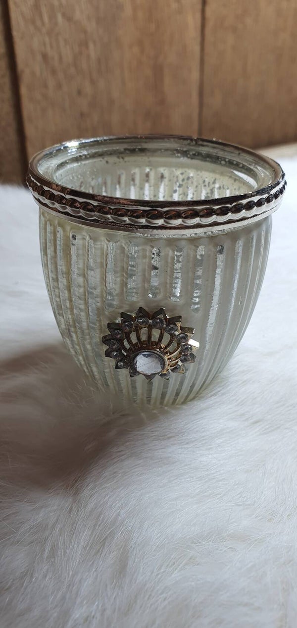Theelichtje wit zilver