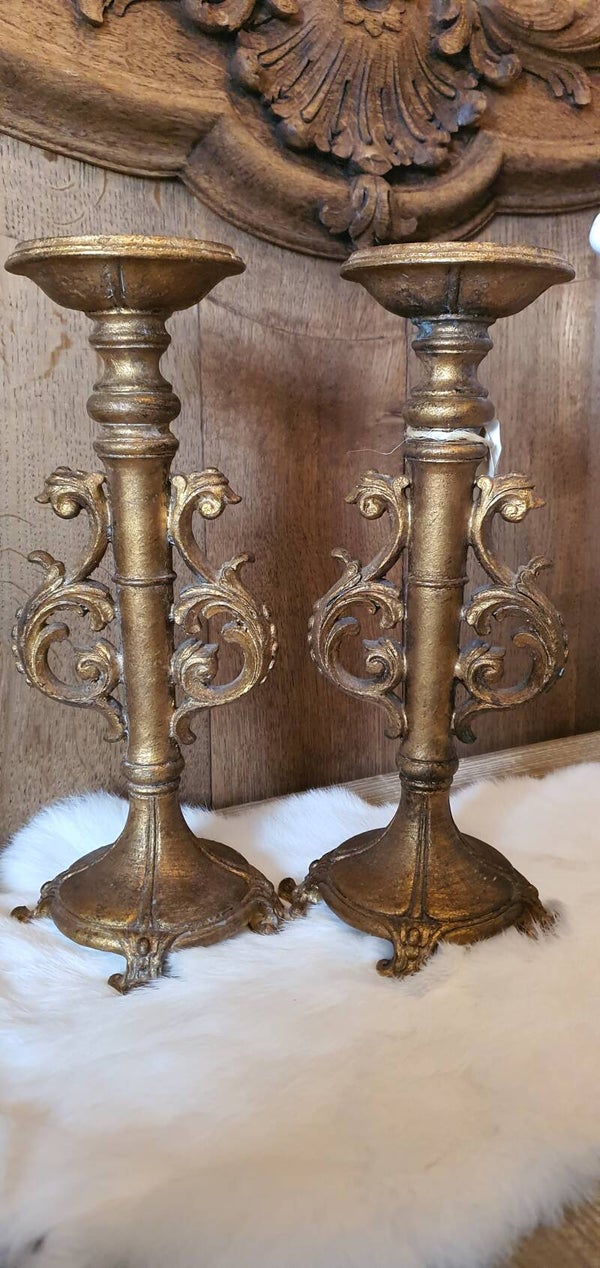 Set Vintage Gouden Kandelaars – Barok / Rococo Stijl