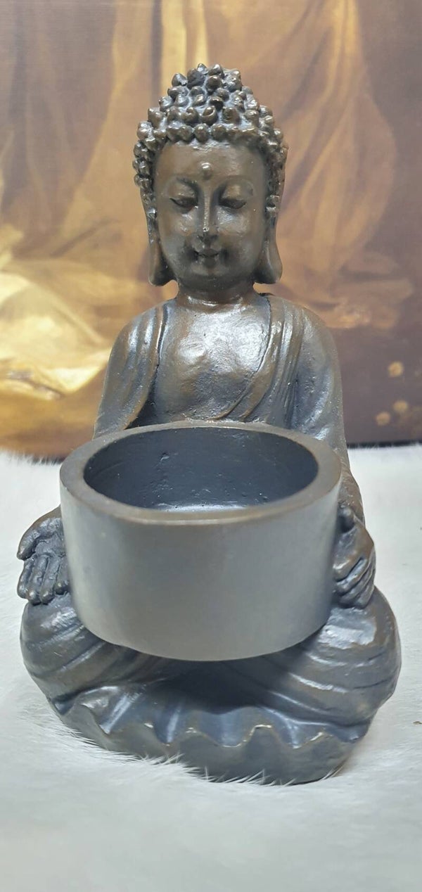 Buddha theelichtje kunststof