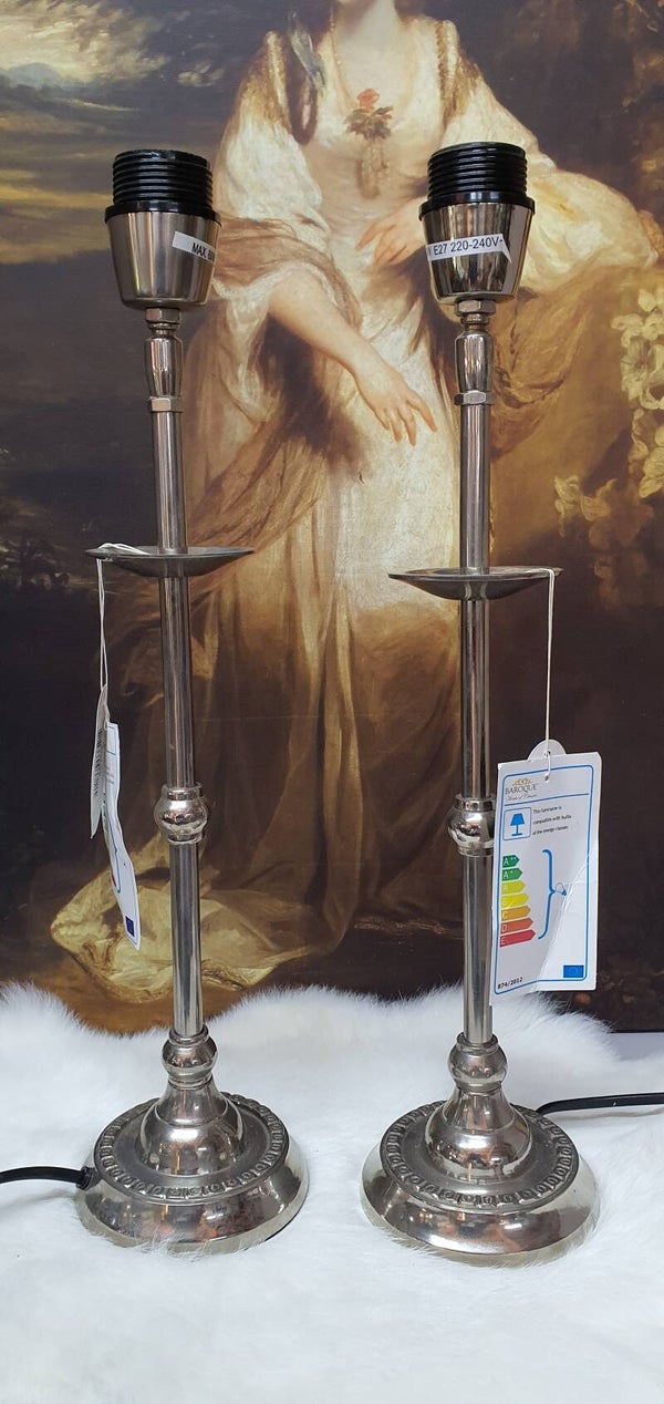 Set Baroque Lampen Voeten zilverkleurige