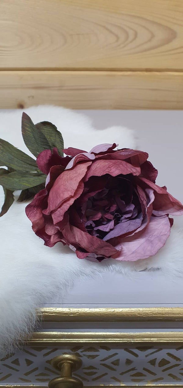 Kunstbloem Bordeau Rood zijde