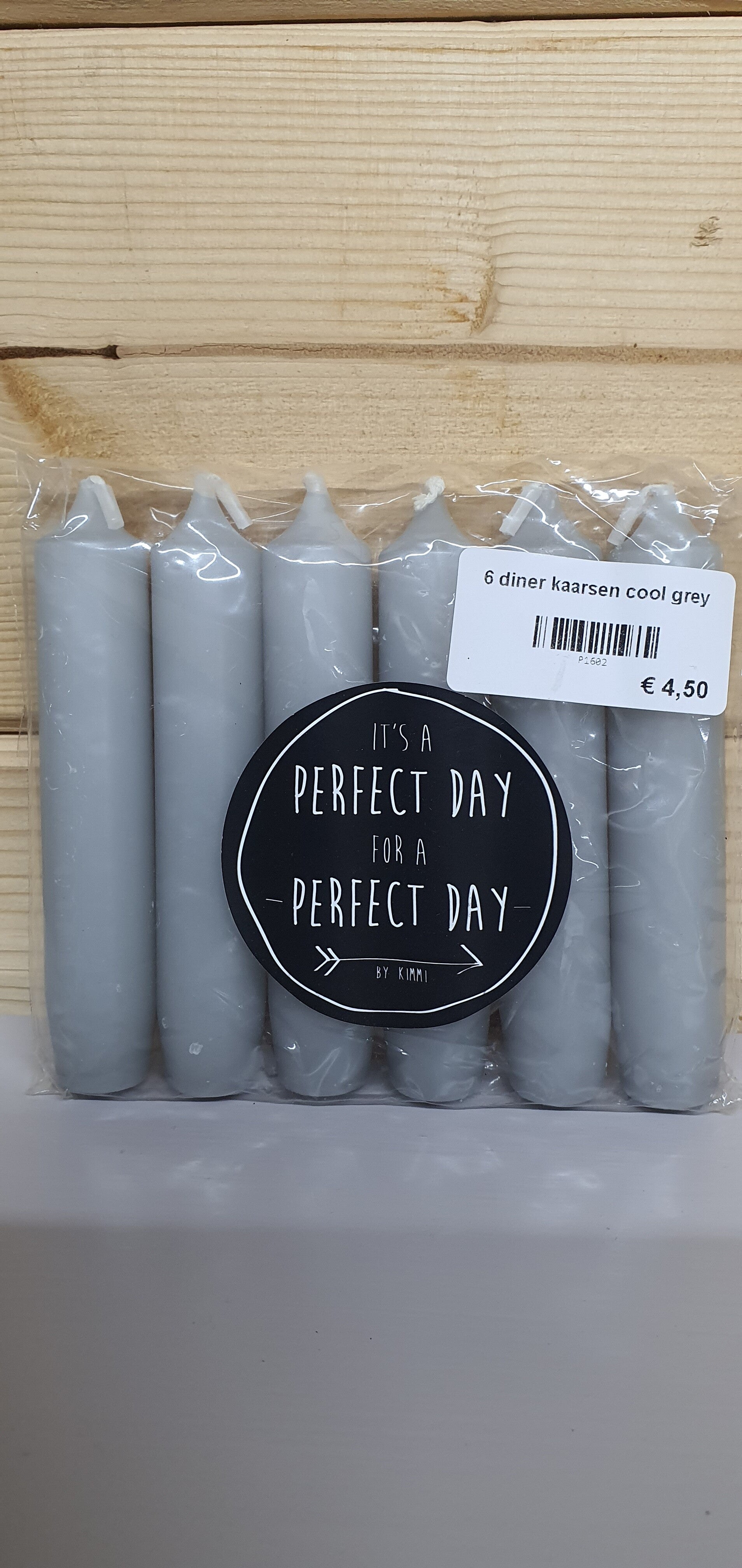 Diner kaarsen Cool Grey
