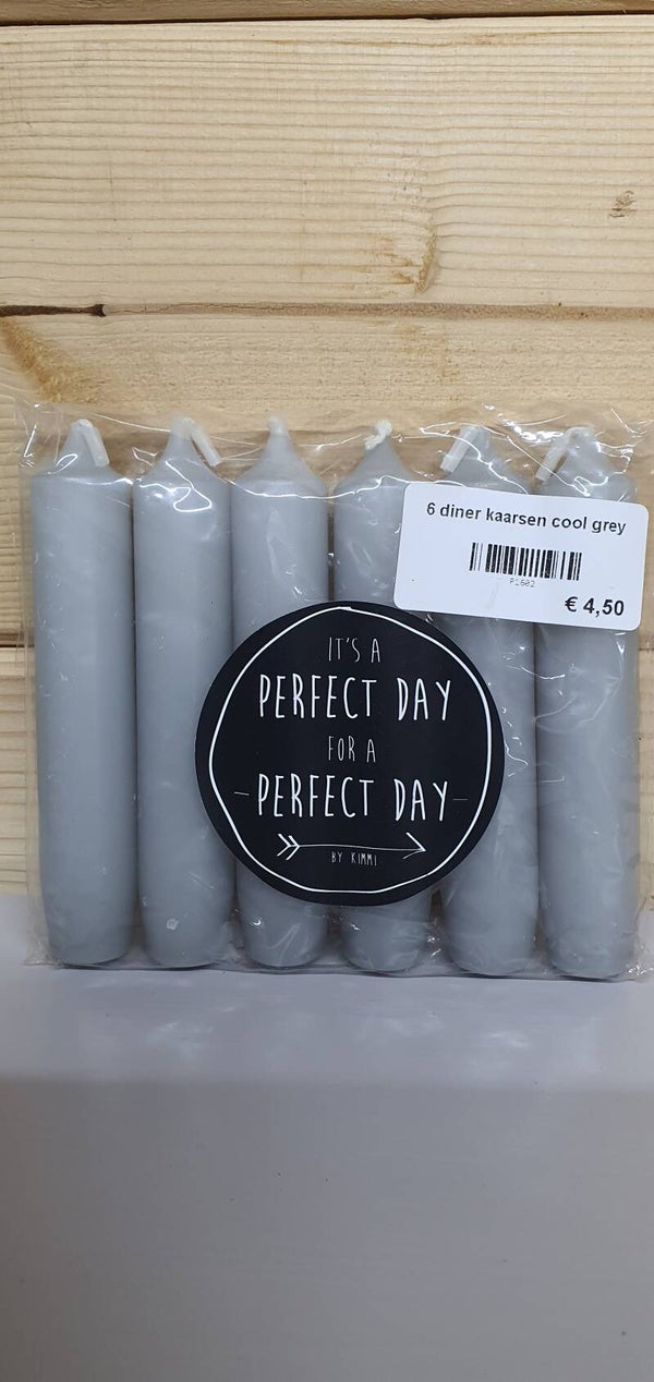 Diner kaarsen Cool Grey