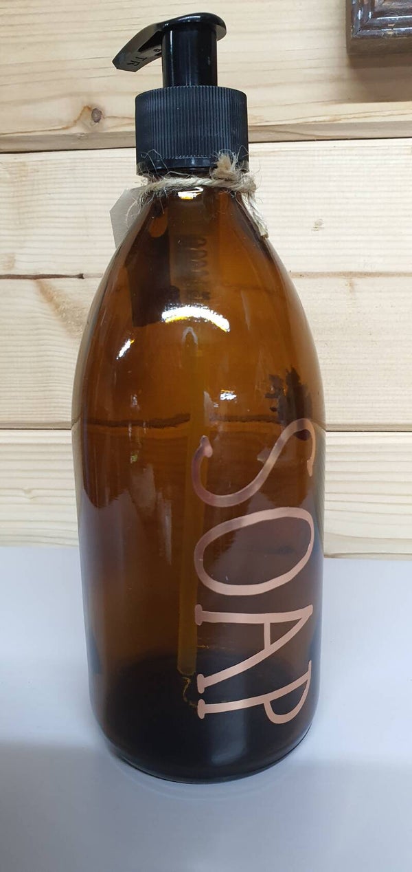 Glazen Zeep fles met pompje