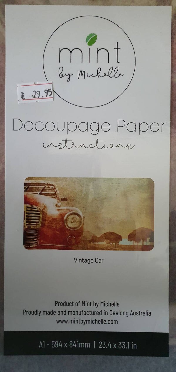Decoupage Papier Vintage Car A1