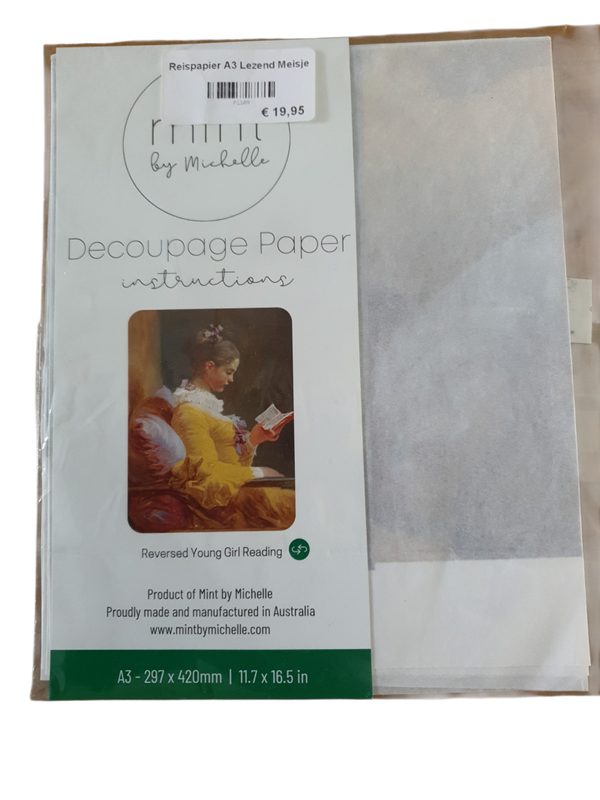 Decoupage Papier Lezend meisje A3