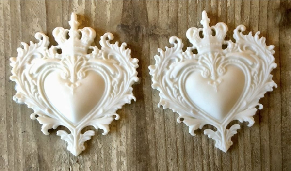 Set Ornamenten hart 8x10 cm