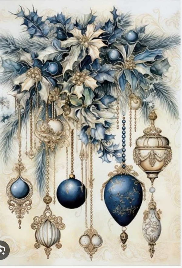 Reispapier LaBlanche kerst A4
