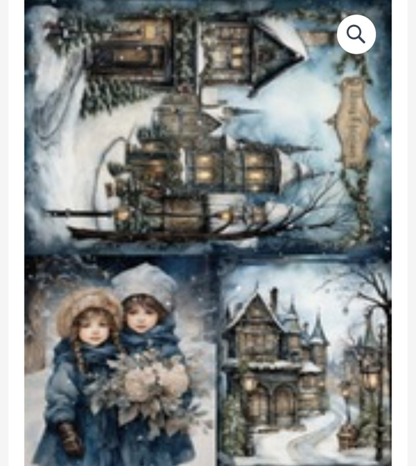 Reispapier LaBlanche kerst A4
