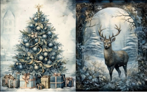Reispapier LaBlanche kerst A4